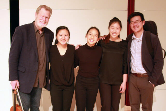 Photo of Paul Yarbrough, the Aveline Piano Trio and Eric Chin